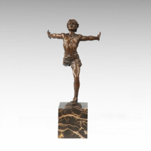 Sports Figure Statue Run Player Bronze Sculpture TPE-711